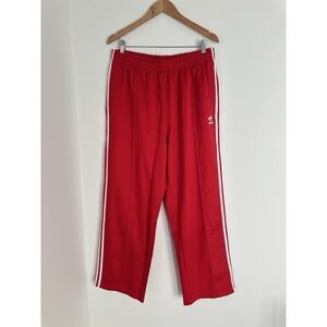 Adidas Mens Originals Large Red White Stripe Zip Pocket Track Pants